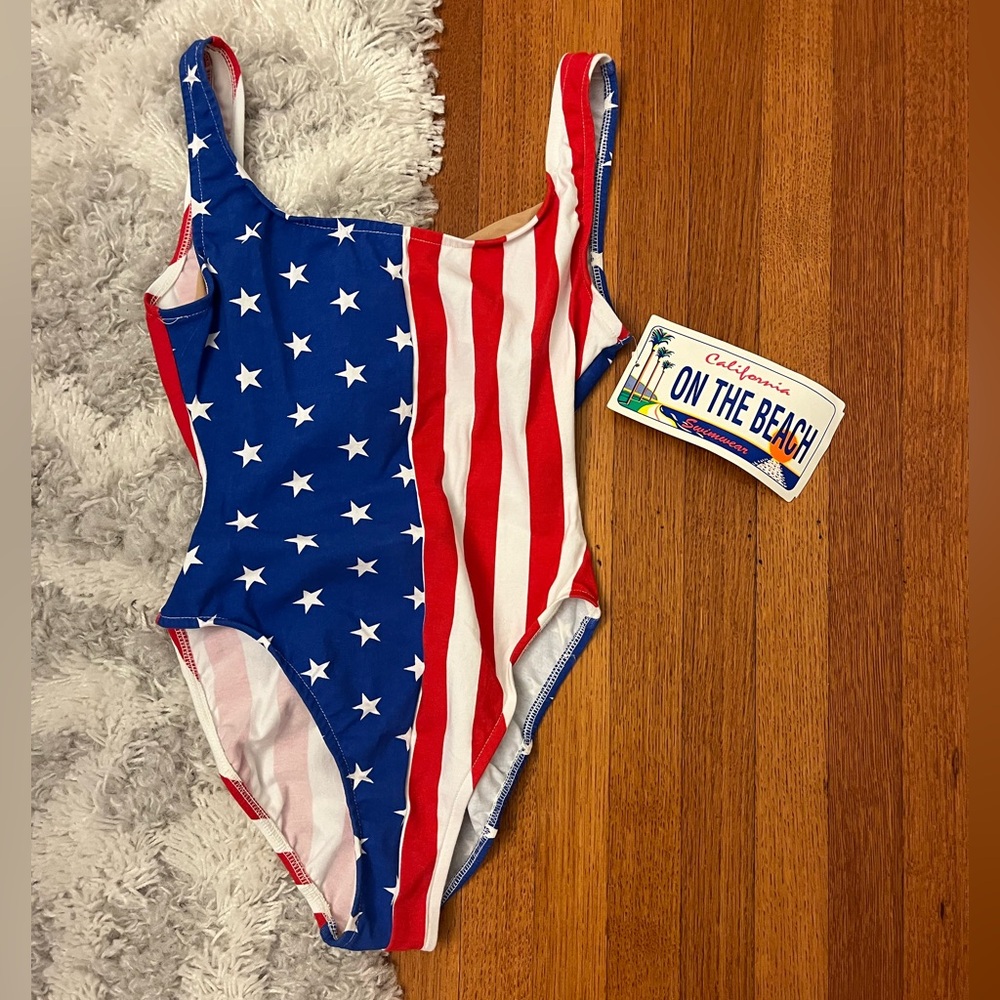 VTG California On The Beach Swim Suit Girls Size 5/6